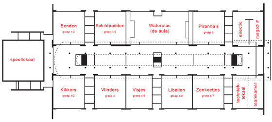 Plattegrond gebouw van 't Schrijverke